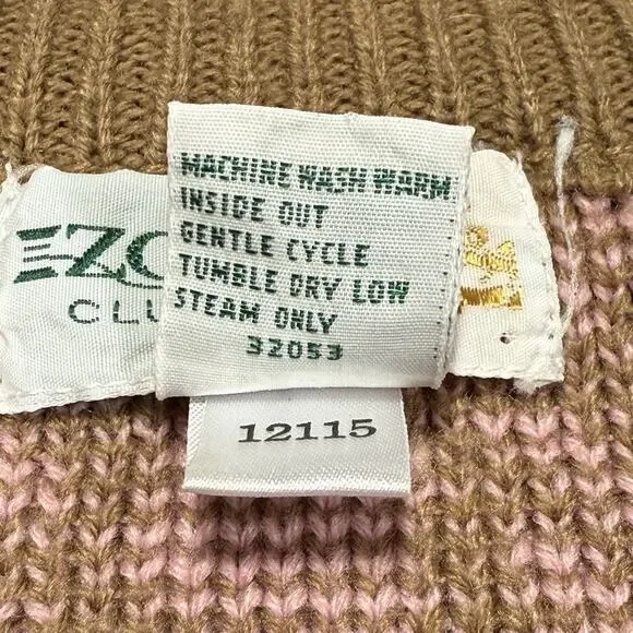 Vintage 80s IZOD Club Golf Sweater Womens S Cotton Preppy Graphic Knit Grandma - Picture 6 of 9